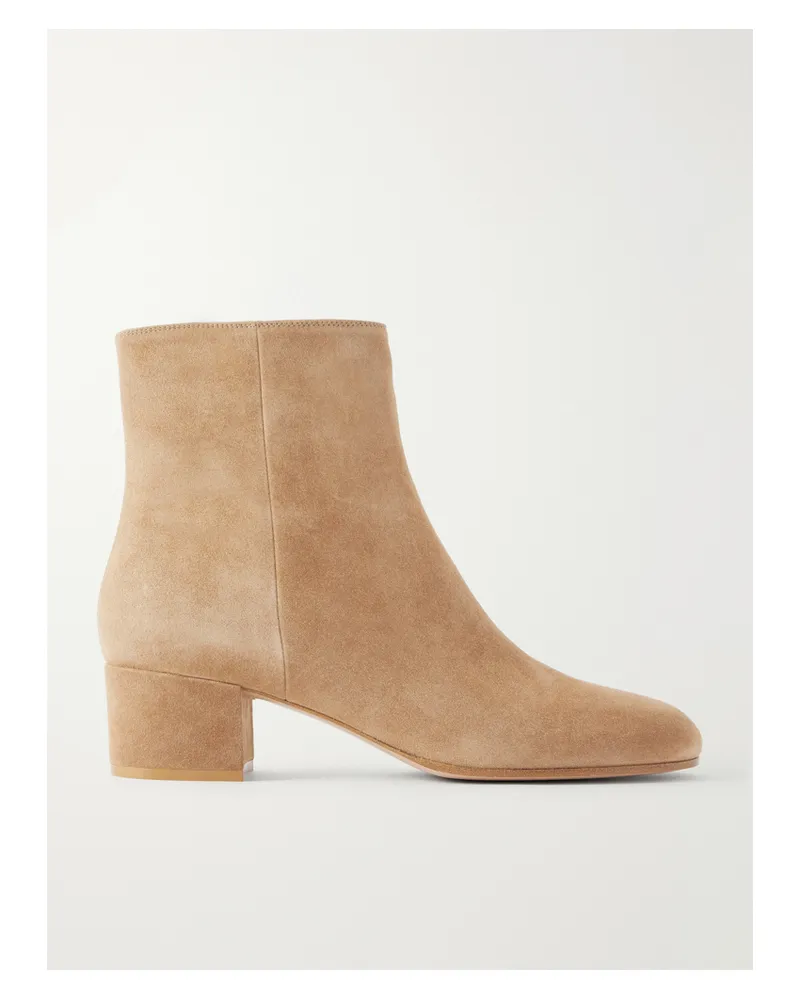 Gianvito Rossi Joelle 45 Suede Ankle Boots - Brown Brown