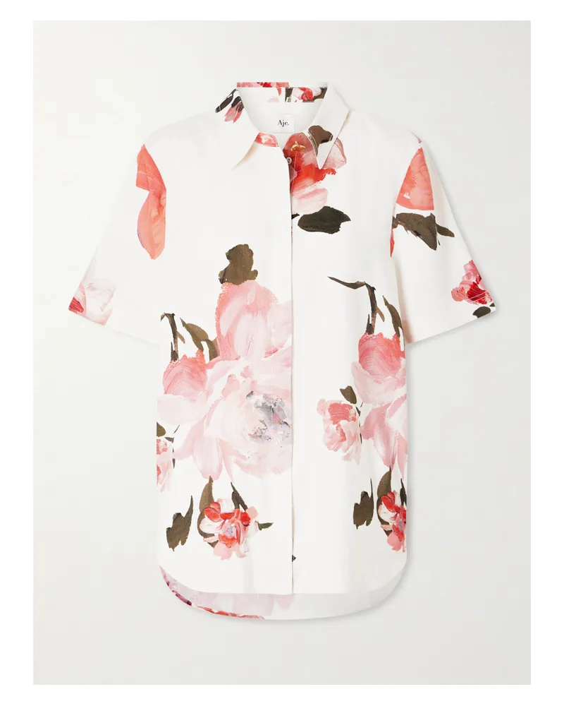 Aje. Vacation Hemd Aus Einer Leinenmischung Mit Blumenprint - Mehrfarbig Mehrfarbig