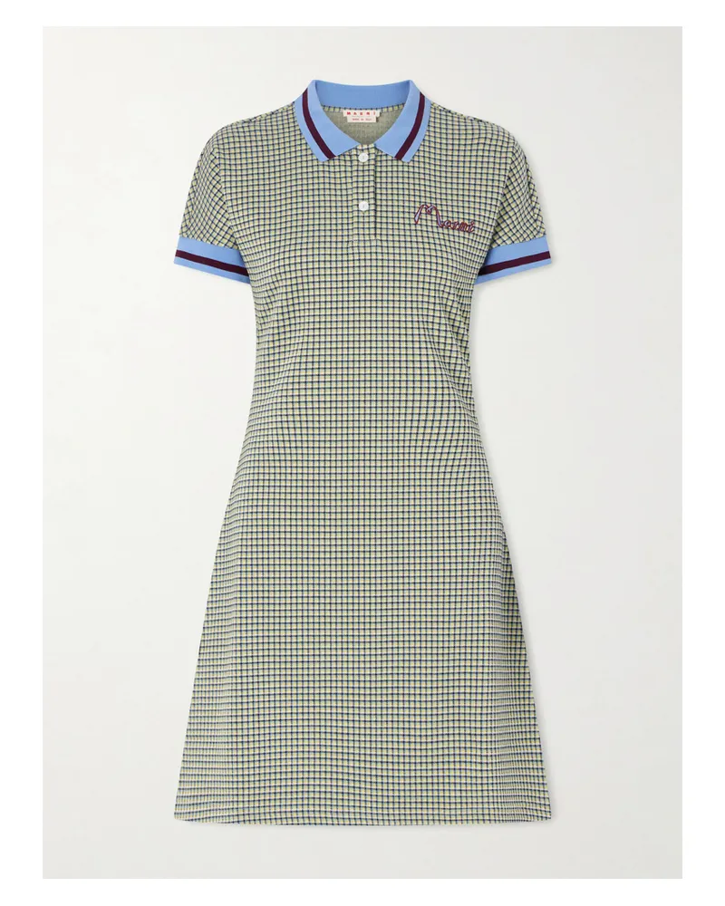 Marni Minikleid Aus Strick Mit Karomuster Und Stickerei - Mehrfarbig Mehrfarbig