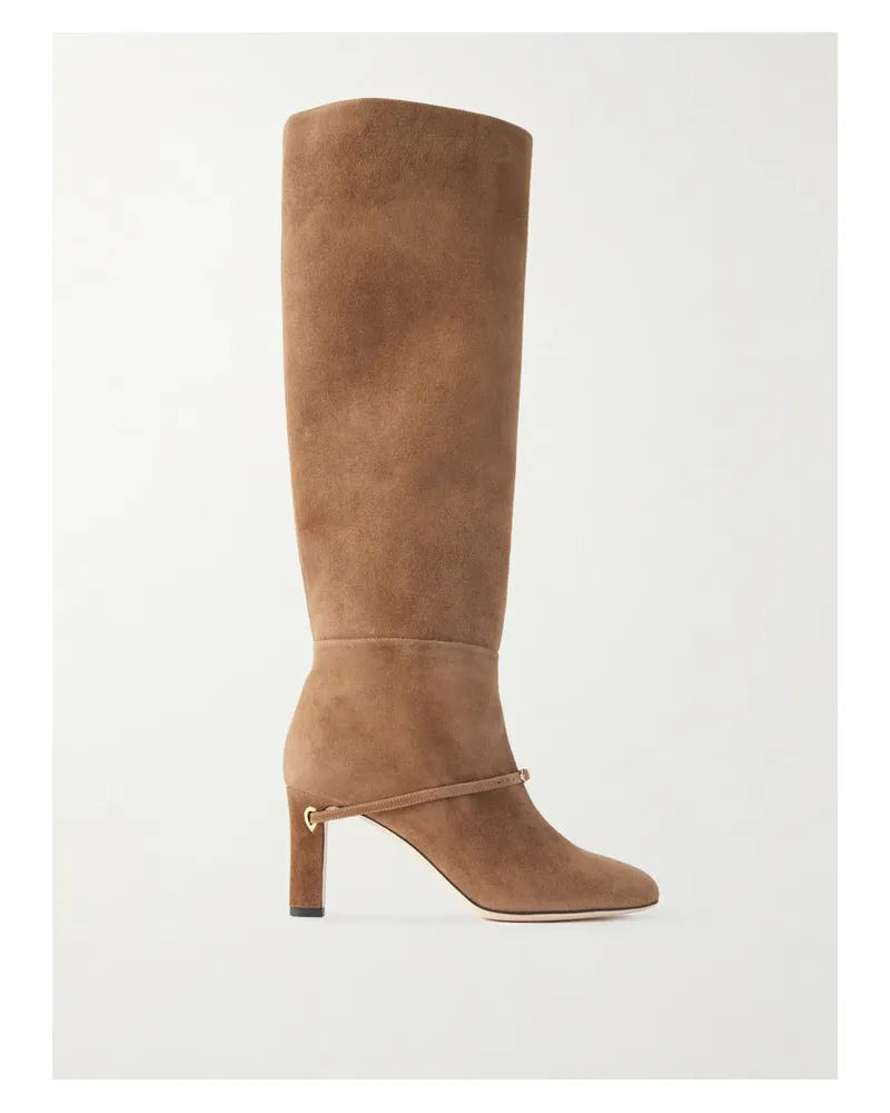 Jennifer Chamandi Samuele 85 Kniehohe Stiefel Aus Veloursleder - Braun Braun