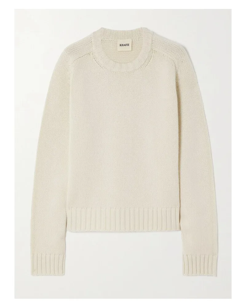 KHAITE Mae Pullover Aus Kaschmir - Wollweiß Wollweiß