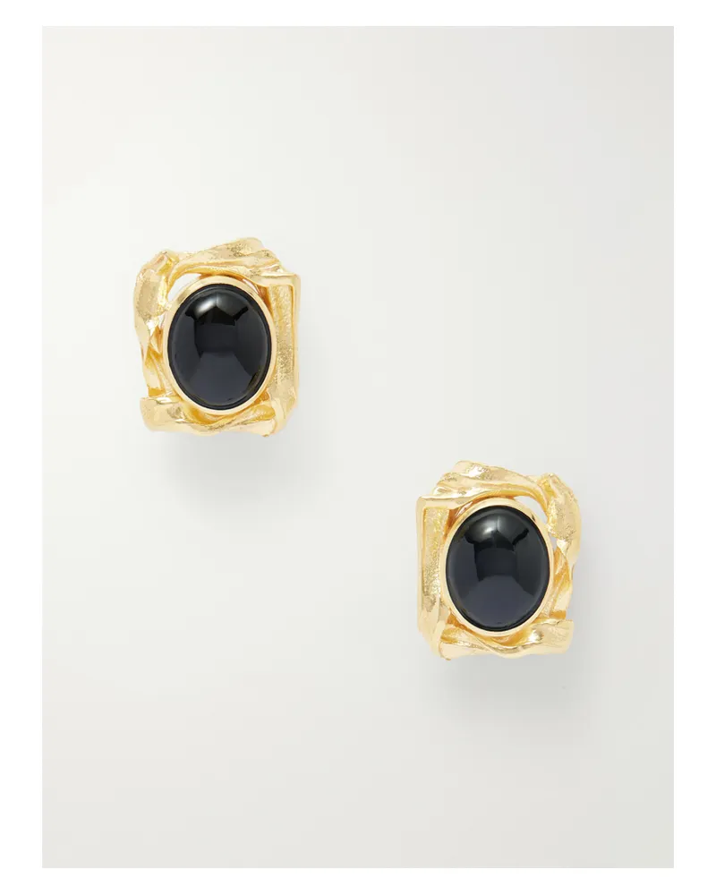 Completedworks Gold-plated And Resin Earrings - Black Black