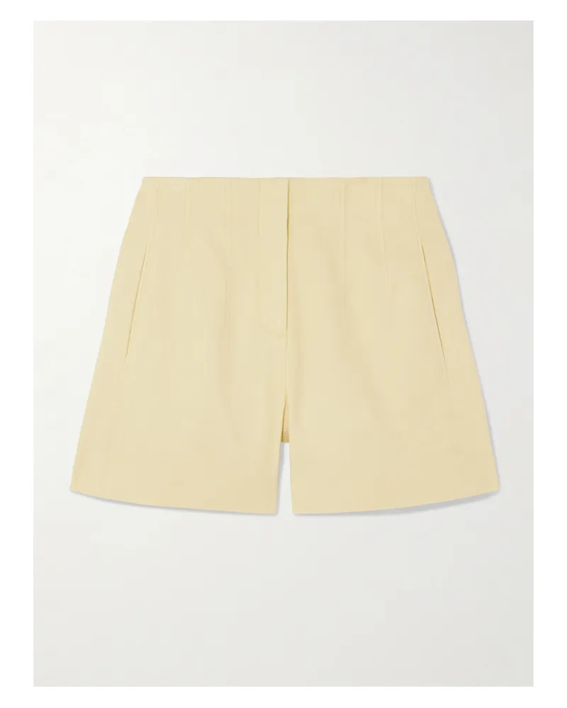 Veronica Beard Brit Shorts Aus Twill Aus Einer Leinenmischung - Gelb Gelb