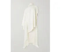 Trebbia Scarf-detailed One-shoulder Crepe-cady Kaftan - Neutrals