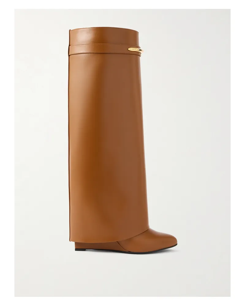 Givenchy Shark Kniehohe Stiefel Aus Leder - Braun Braun
