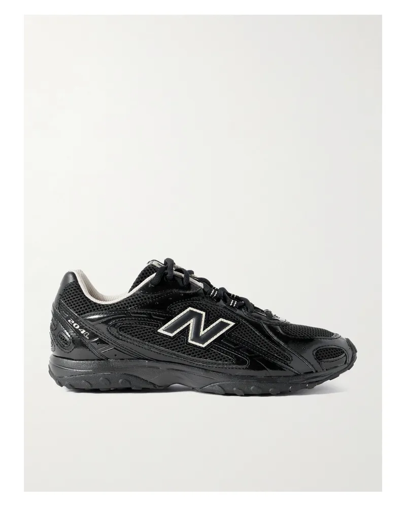 New Balance 204l Sneakers Aus Lackleder Und Mesh - Schwarz Schwarz