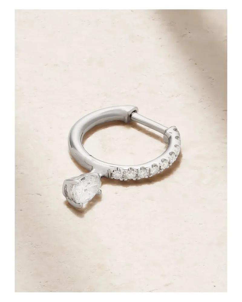 ANITA KO Huggies Einzelne Creole Aus 18 Karat Weißgold Mit Diamanten - Silber Silber