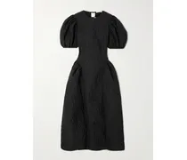 Bali Midikleid Aus Matelassé Mit Cut-out - Schwarz