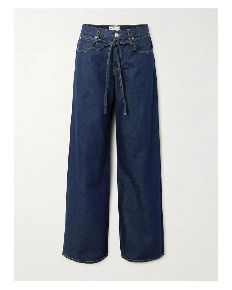 SLVRLAKE Mica Tief Sitzende Jeans Mit Weitem Bein Und Distressed-details - Blau Blau