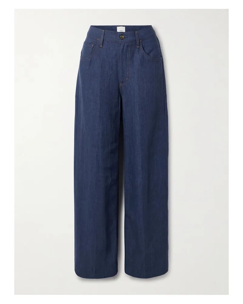 Citizens of humanity Argent Ayla Baggy Hose Mit Weitem Bein Aus Leinen - Blau Blau