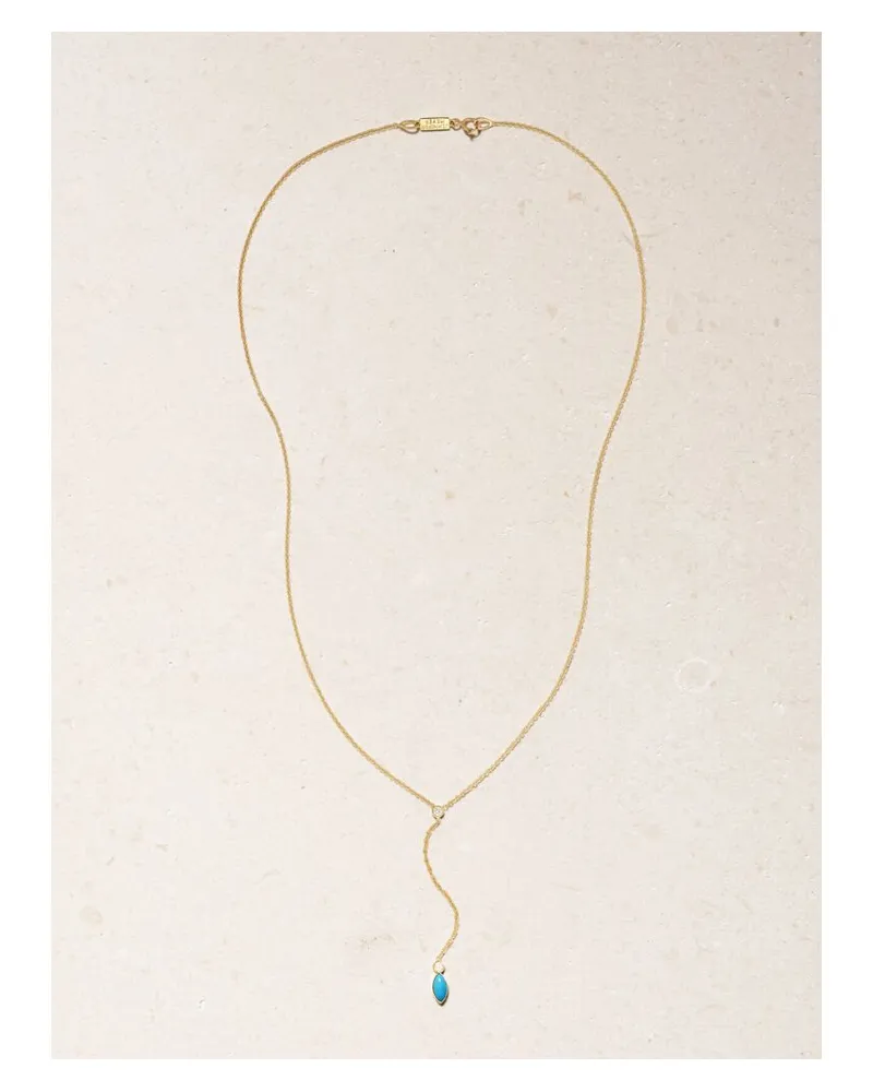 Jennifer Meyer Kette Aus 18 Karat Gold Mit Türkis Und Diamanten Gold