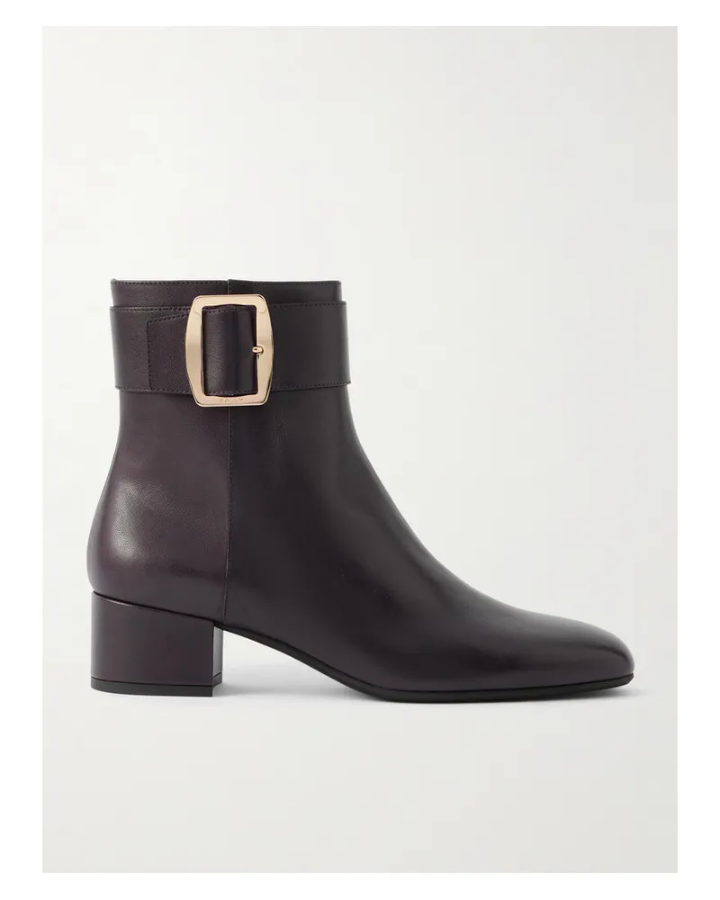 Bally Bemeri Ankle Boots Aus Leder Mit Schnallendetail - Braun Braun