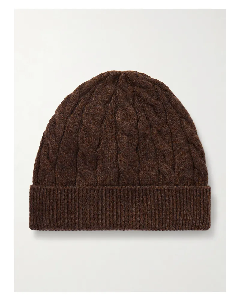 Loro Piana Cedar Beanie Aus Kaschmir In Zopfstrick - Braun Braun