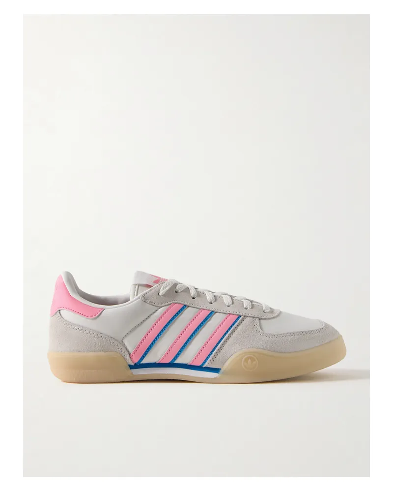 adidas Squash Indoor Sneakers Aus Veloursleder Und Mesh Mit Lederbesätzen - Grau Grau