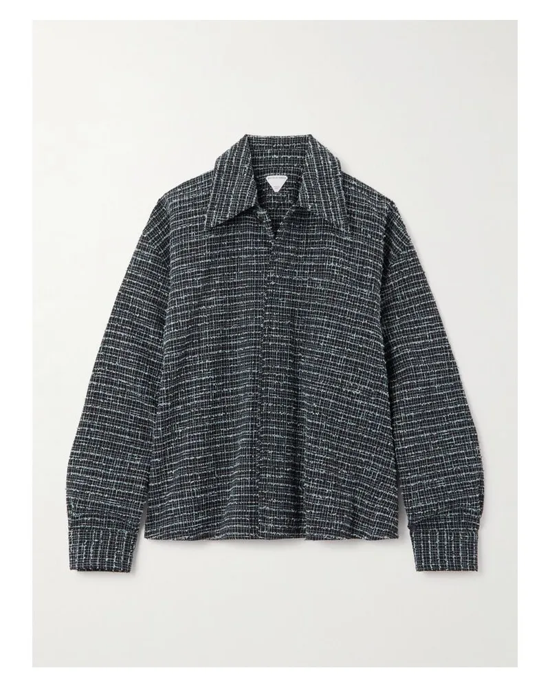 Bottega Veneta Oversized-hemd Aus Tweed - Blau Blau