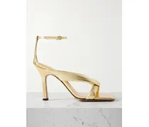 Riva Padded Metallic Leather Sandals - Gold