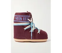 Icon Low Printed Suede Snow Boots - Brown