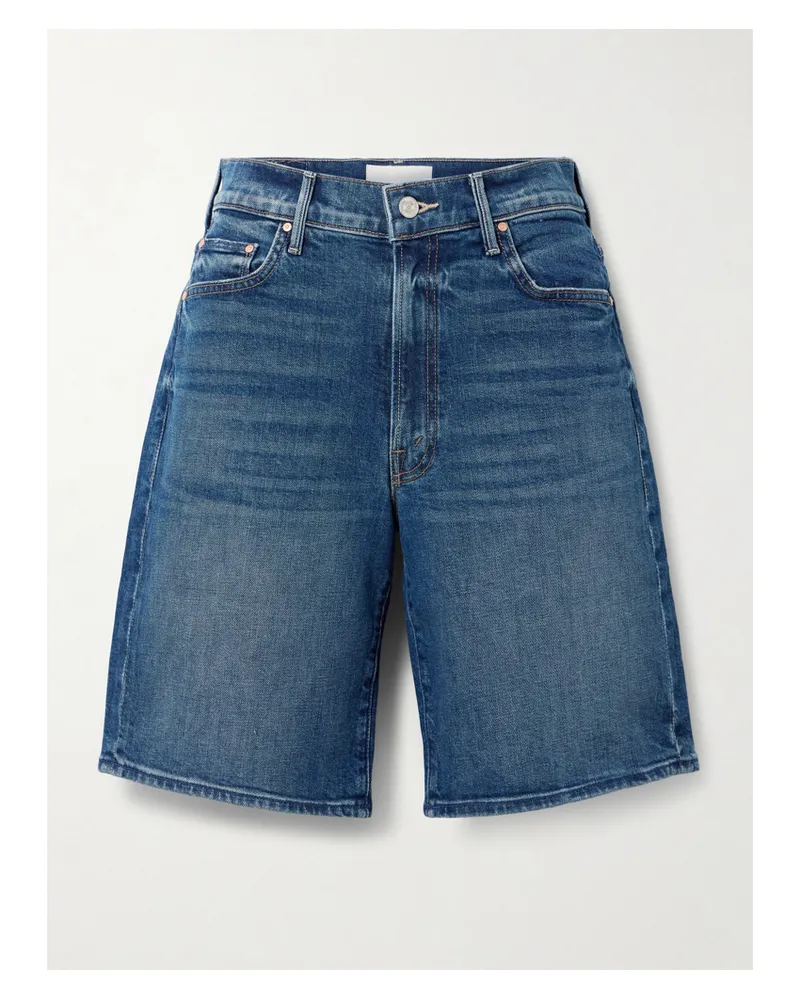 Mother The Undercover Bermudashorts Aus Denim In Distressed-optik - Blau Blau