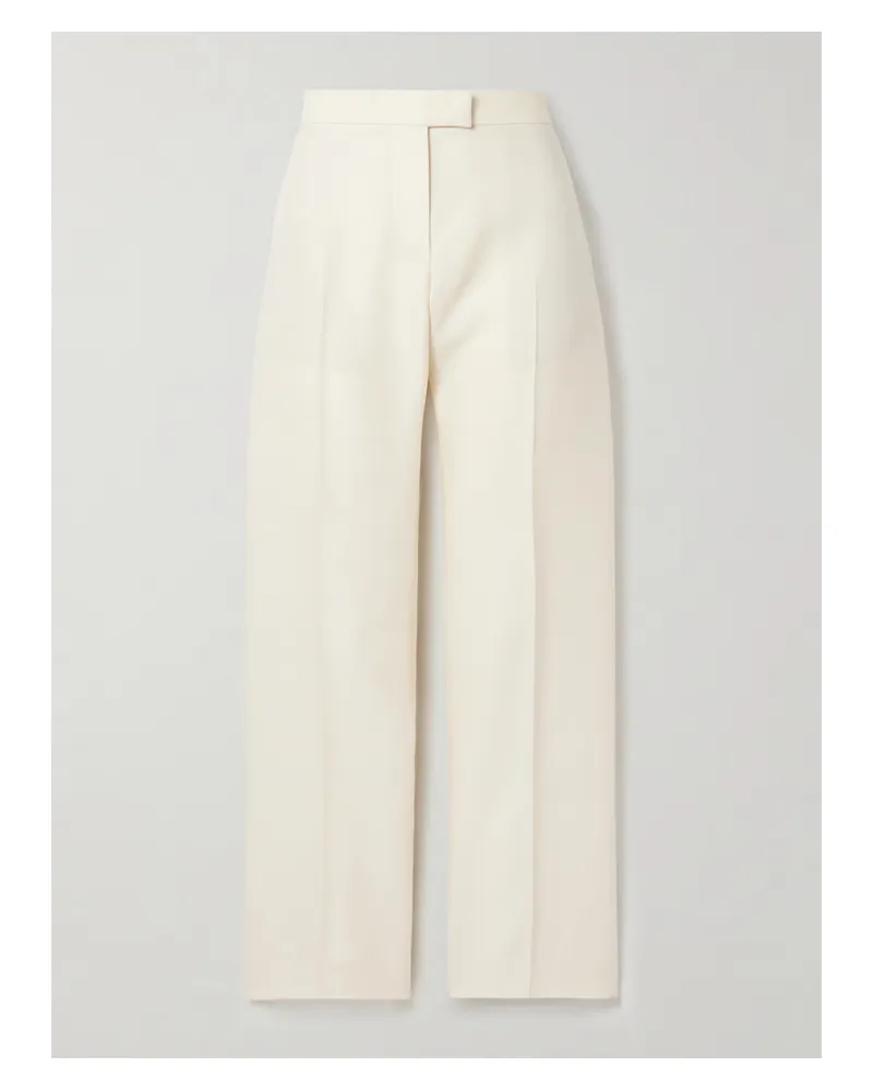 KHAITE Callen Hose Mit Geradem Bein Aus Crêpe Aus Einer Woll-seidenmischung - Creme Creme