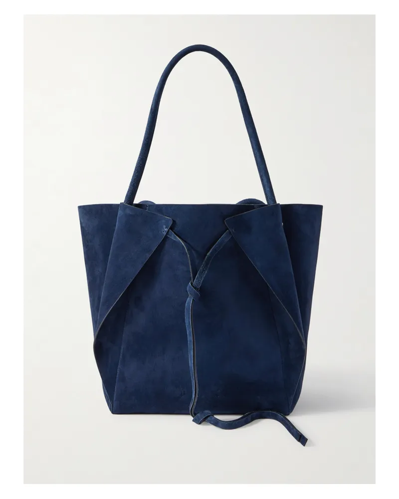 Gabriela Hearst Marija Tasseled Suede Tote - Blue Blue