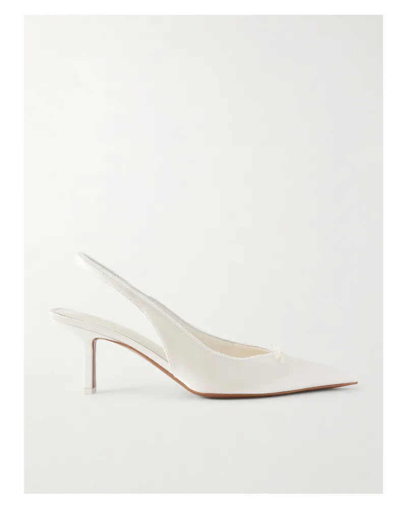 NEOUS Moriah Slingback-pumps Aus Twill Mit Spitzenbesatz - Creme Creme