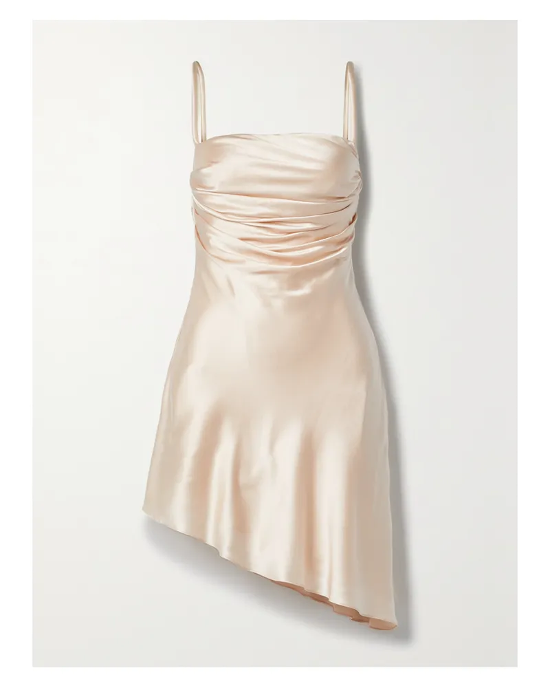 ET OCHS Asymmetrisches Minikleid Aus Satin Aus Einer Seidenmischung - Neutral Neutral