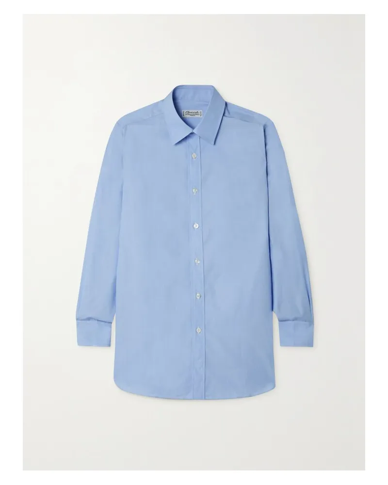 Charvet Hemd Aus Baumwollpopeline - Blau Blau