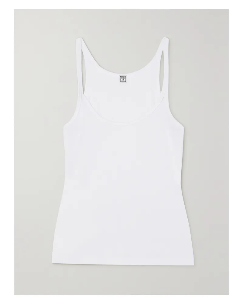 Totême Tanktop Aus Geripptem Biobaumwoll-jersey Mit Stretch-anteil - Weiß Weiß