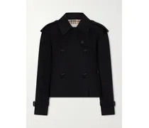 Double-breasted Cotton-gabardine Jacket - Black