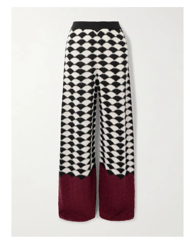 La DoubleJ Hose Mit Weitem Bein Aus Woll-jacquard - Weiß Weiß