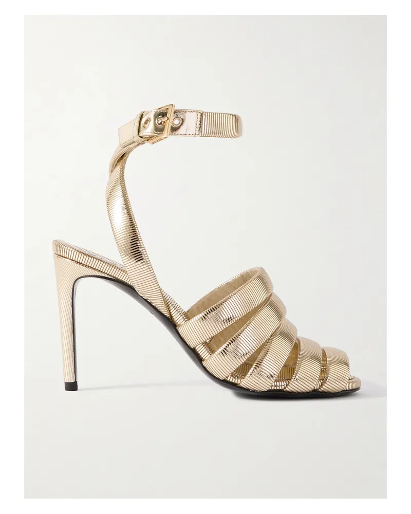 Alaïa Sandalen Aus Metallic-leder - Gold Gold