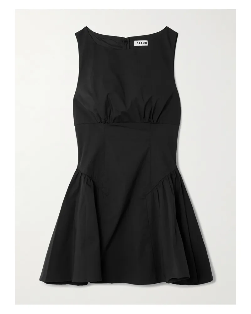 STAUD Gwen Minikleid Aus Popeline Aus Einer Baumwollmischung - Schwarz Schwarz