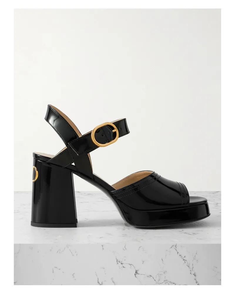Valentino Garavani Fawcette Plateausandalen Aus Lackleder - Schwarz Schwarz