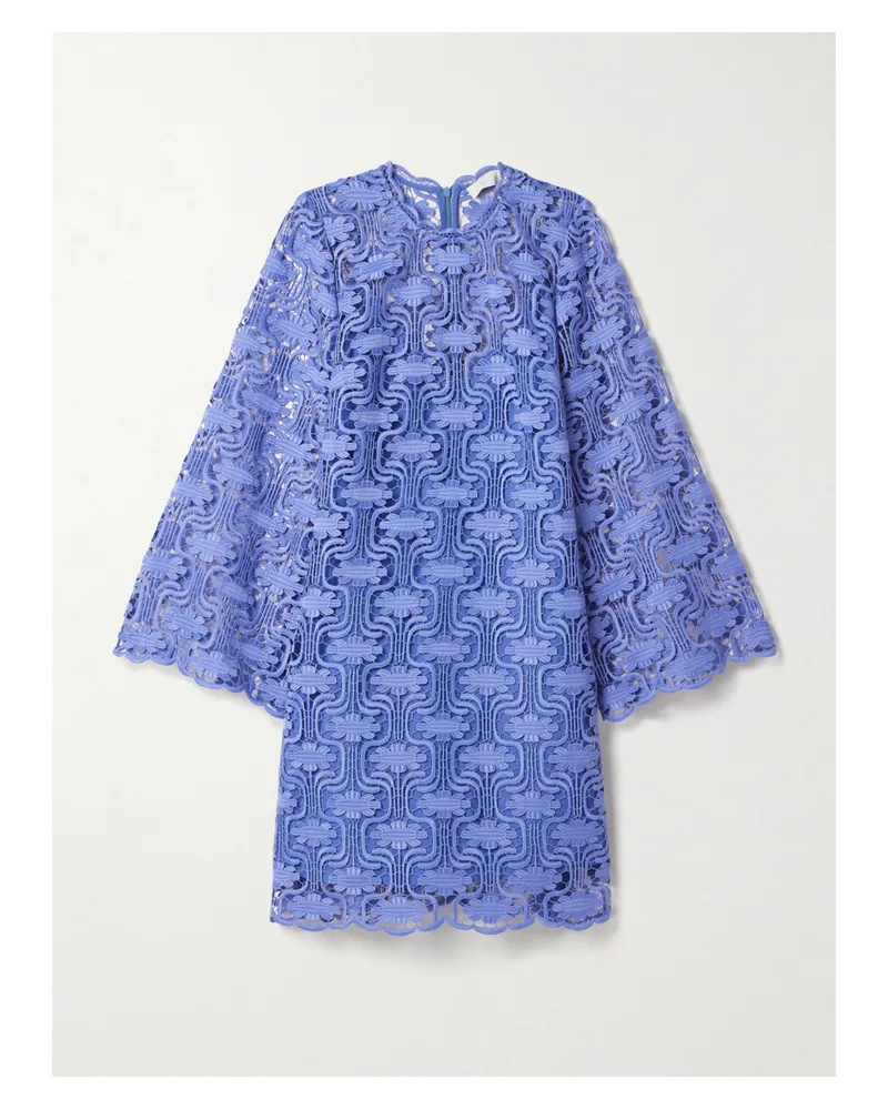 Zimmermann Maxine Minikleid Aus Guipure-spitze - Blau Blau
