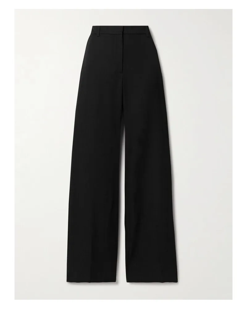 Nili Lotan Effy Hose Mit Weitem Bein Aus Woll-twill - Schwarz Schwarz