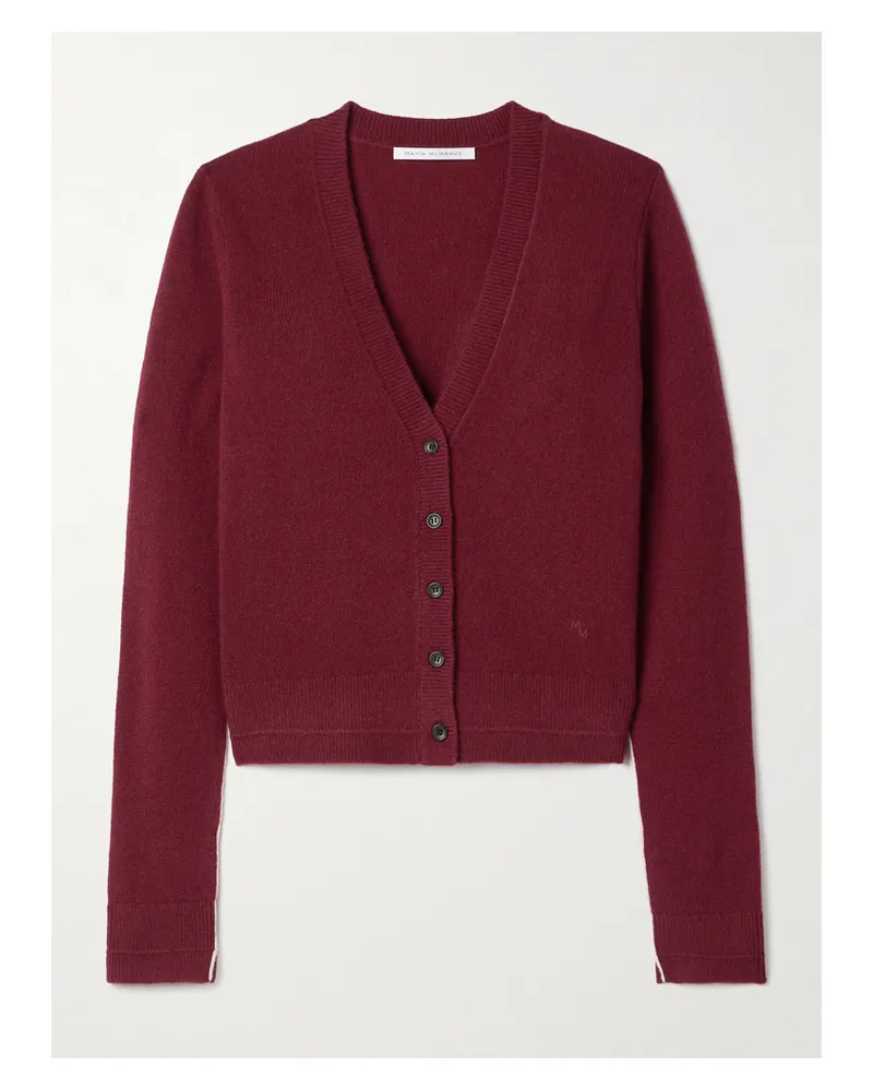 Maria Mcmanus Shrunken Cardigan Aus Einer Woll-kaschmirmischung - Burgunder Burgunder