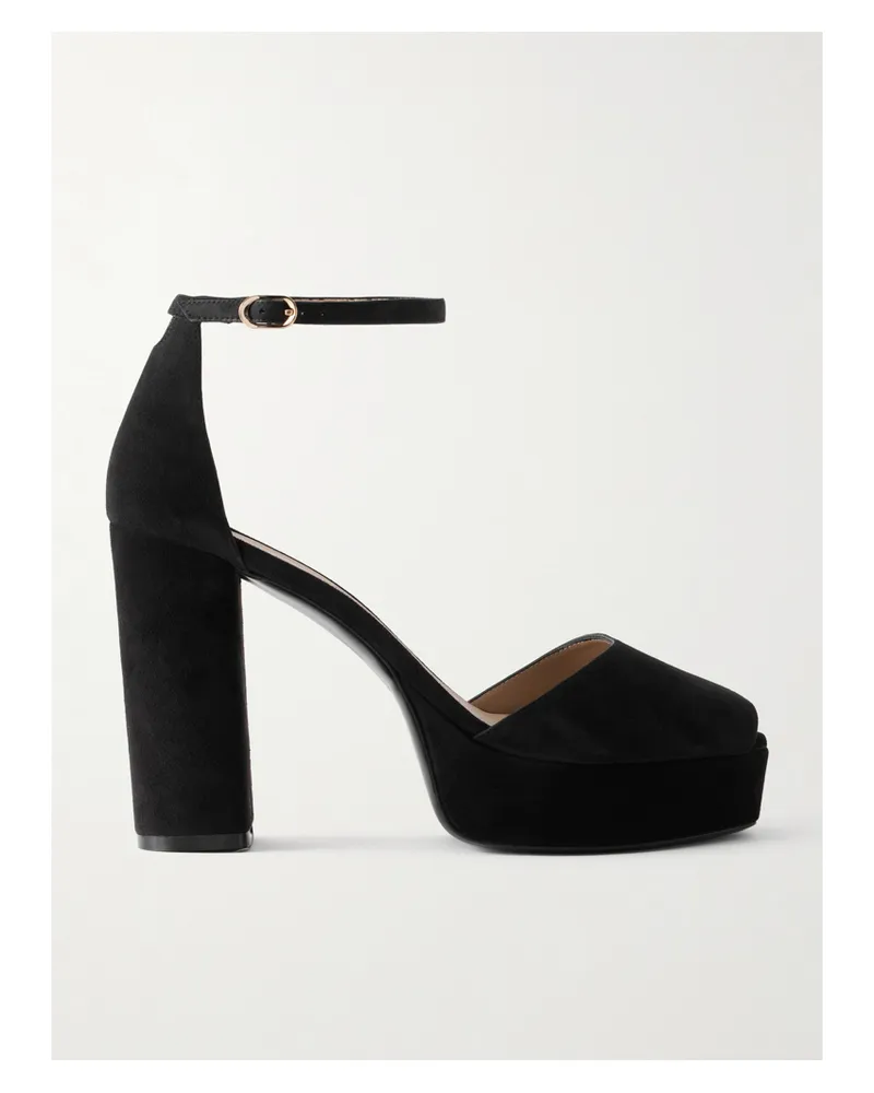 Stuart Weitzman Plateausandalen Aus Veloursleder - Schwarz Schwarz