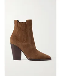 Saint Laurent Theo Ankle Boots aus Veloursleder Braun