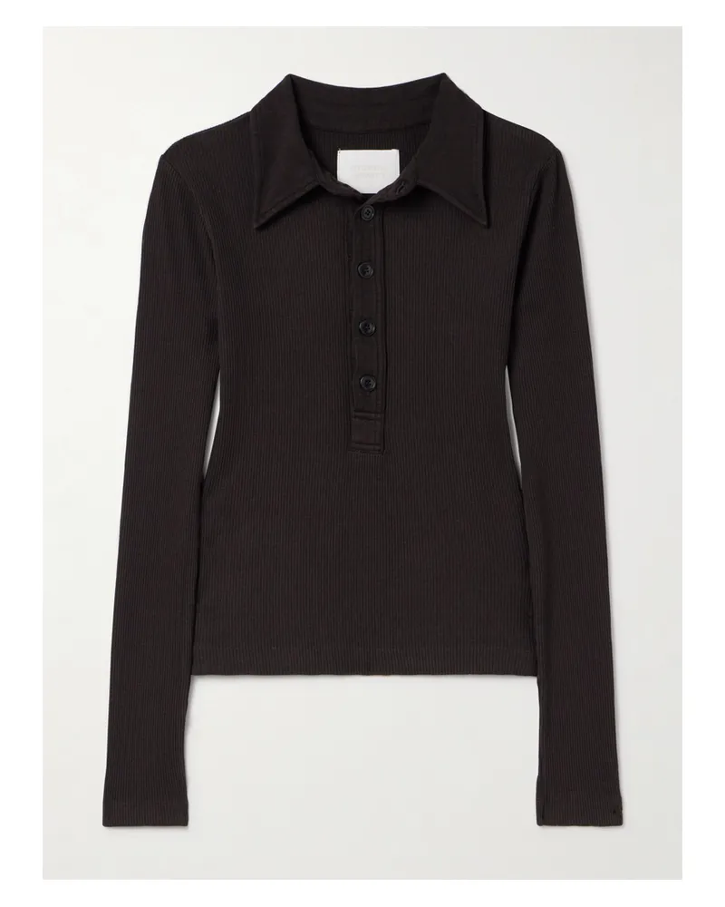 Citizens of humanity Ribbed Jersey Polo Shirt - Brown Brown