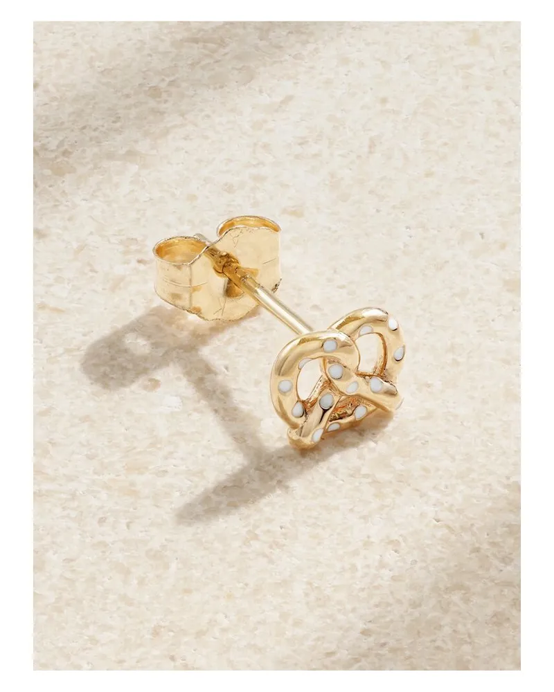 Alison Lou Pretzel Einzelner Ohrstecker Aus 14 Karat Gold Mit Emaille Gold