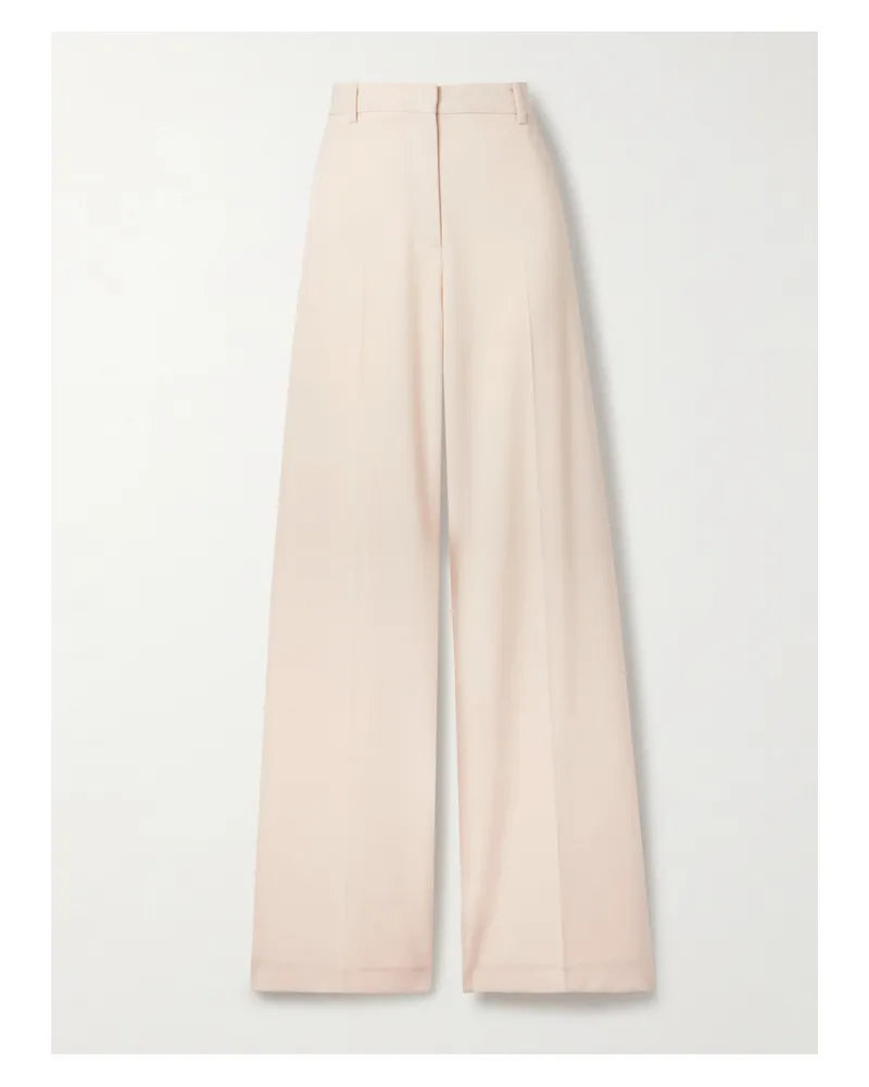 Nili Lotan River Wool-twill Wide-leg Pants - Ivory Ivory