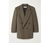 Doppelreihiger Blazer Aus Einer Karierten Wollmischung - Neutral