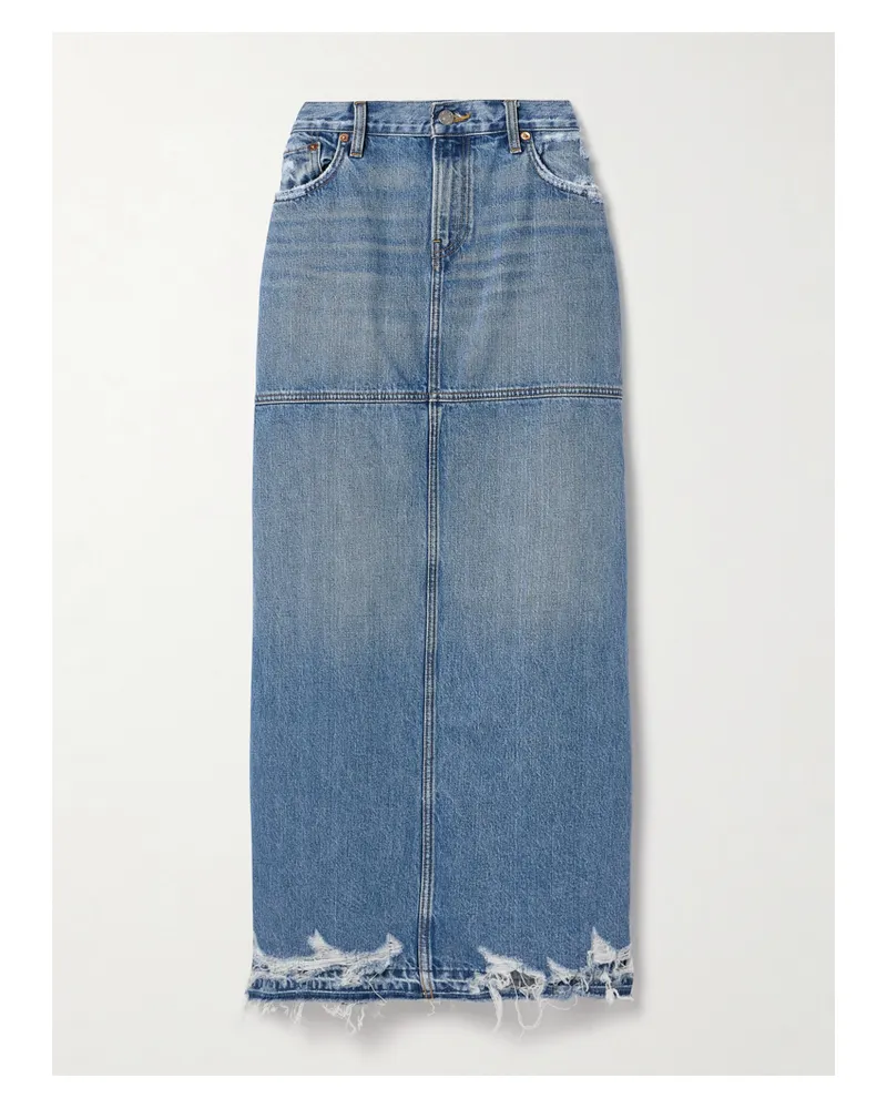 RE/DONE Maxi-jeansrock Mit Fransen - Blau Blau