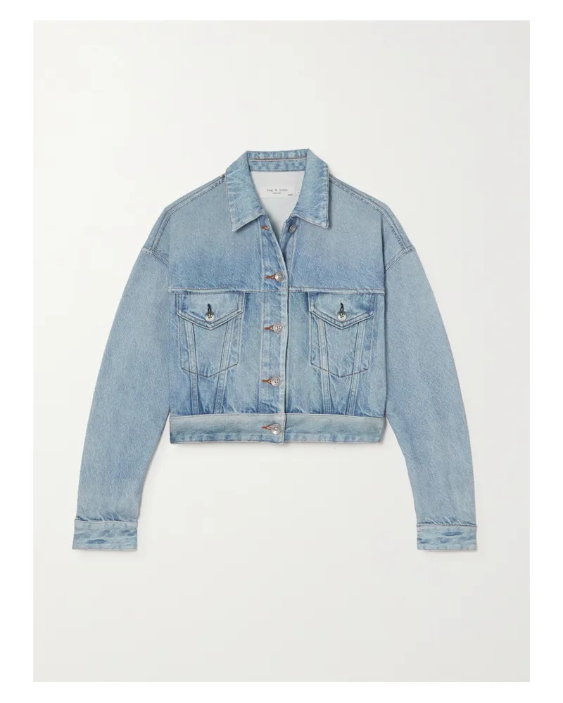 Rag & Bone Miramar Verkürzte Jacke Aus Baumwollfrottee - Blau Blau