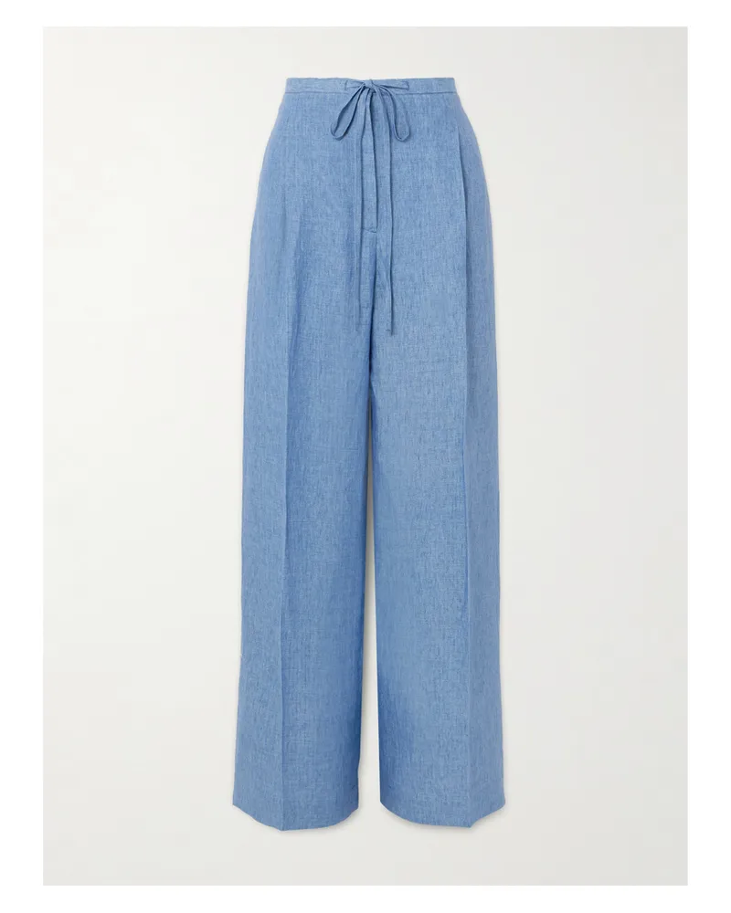Róhe Hose Mit Weitem Bein Aus Leinen - Blau Blau
