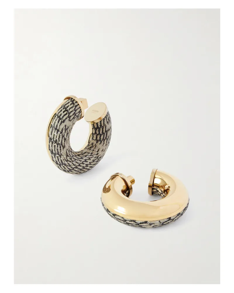 Jacquemus The Mojave Creolen Aus Goldfarbenem Metall Und Leder Mit Schlangeneffekt - Animal-Print Animal-print