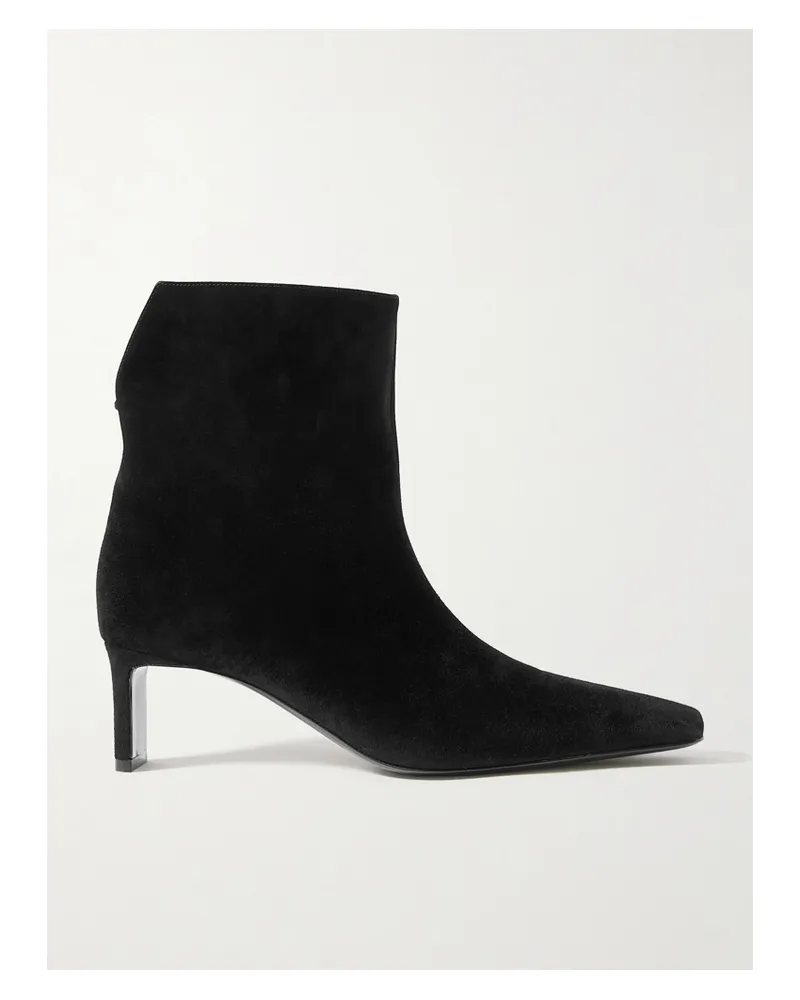 KHAITE Ona Suede Ankle Boots - Black Black