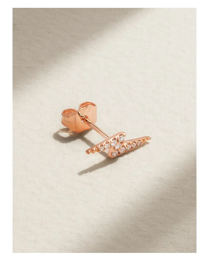Maria Tash Lightning Bolt Einzelner Ohrstecker Aus 18 Karat Roségold Mit Diamanten Gold