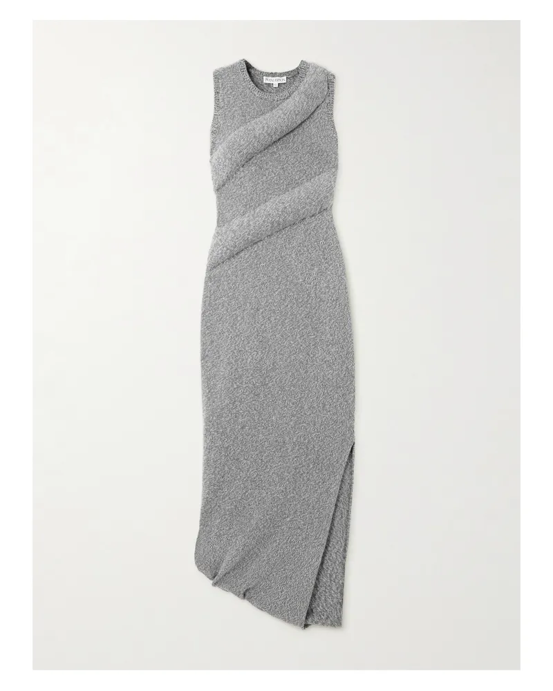 J.W.Anderson Asymmetrisches Maxikleid Aus Einer Lyocell-wollmischung Mit Wattierten Details - Grau Grau
