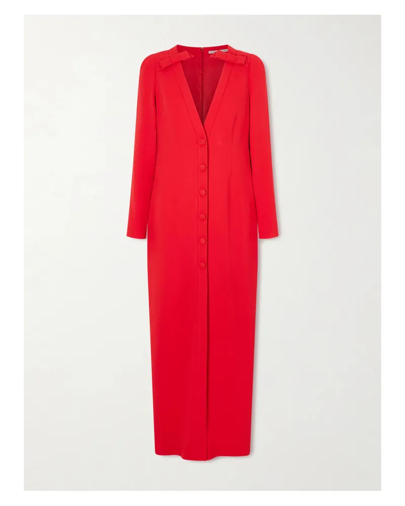Alessandra Rich Bow-detailed Cady Midi Dress - Red Red